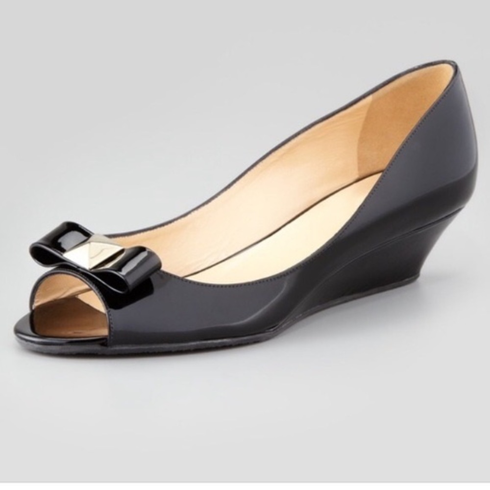 Kate Spade Black Patent Wedge Heels